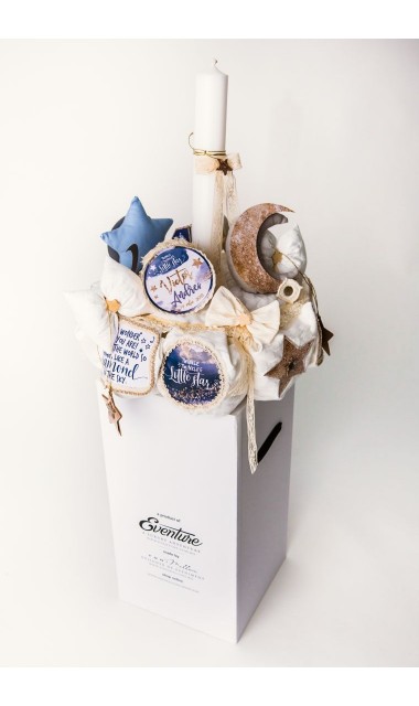 Lumanare de botez baieti personalizata, 65x4cm, Twinkle Twinkle little star  7